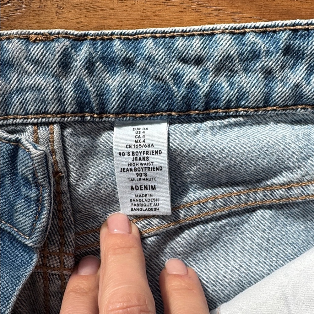 & DENIM BUTTON FLY 90’s BOYFRIEND JEANS AMAZE!!!! Size 4 / 26 - Picture 3 of 5